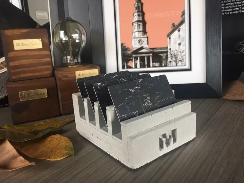 曙MUSE M字多層水泥名片架 手機架 辦公室 擴香石 手作 創意
