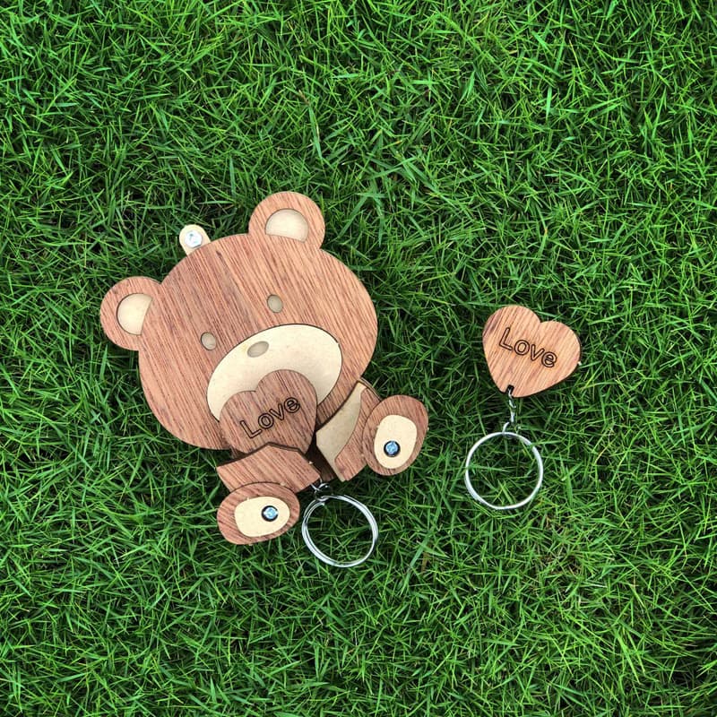 【手作DIY】鑰匙圈 熊熊情侶吊飾 鑰匙收納架 婚禮小物情人節