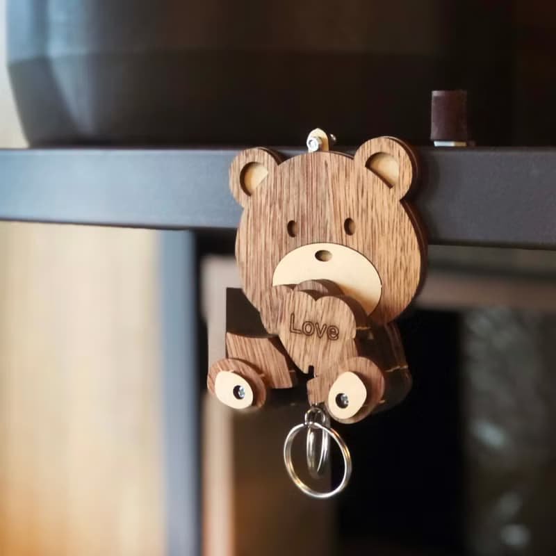 【手作DIY】鑰匙圈 熊熊情侶吊飾 鑰匙收納架 婚禮小物情人節