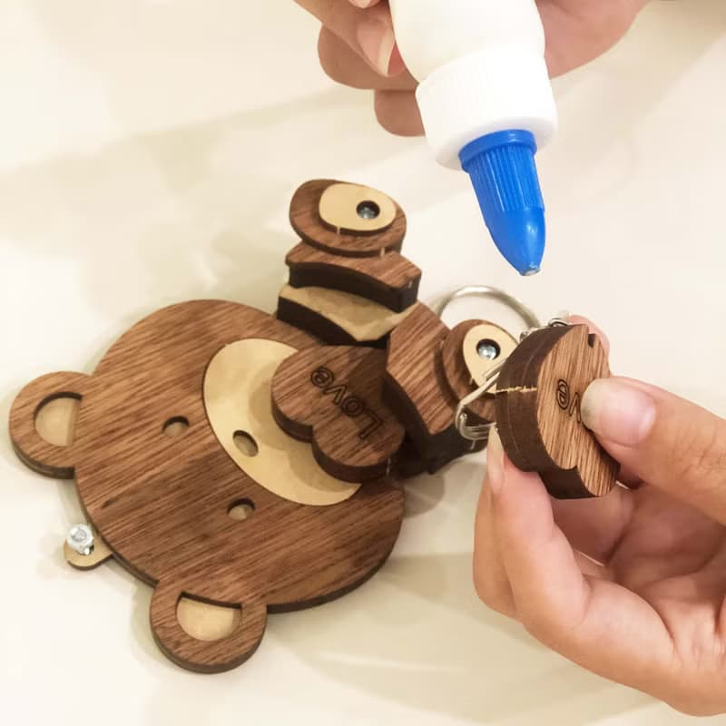 【手作DIY】鑰匙圈 熊熊情侶吊飾 鑰匙收納架 婚禮小物情人節