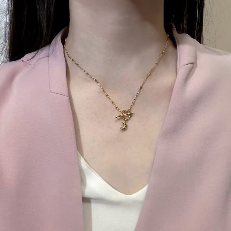 甜心月亮OT扣項鍊