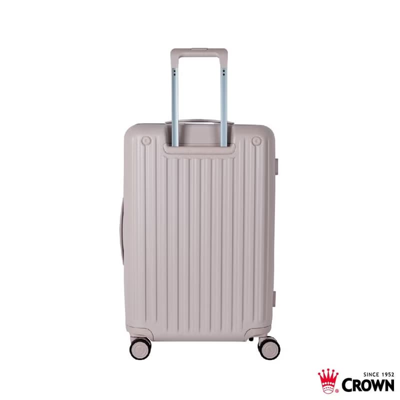 【CROWN】26吋 BOXY 前開框架拉桿箱 託運箱  燕麥奶茶色