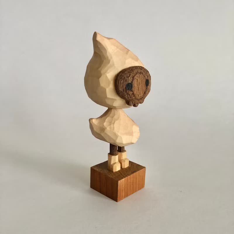 Wood carved, little ghost, halloween collection