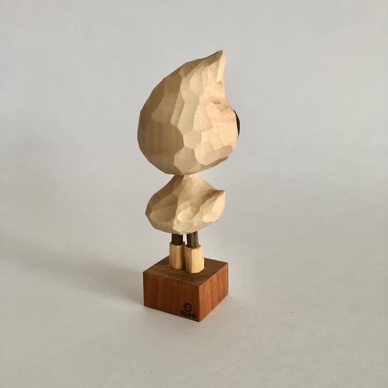 Wood carved, little ghost, halloween collection