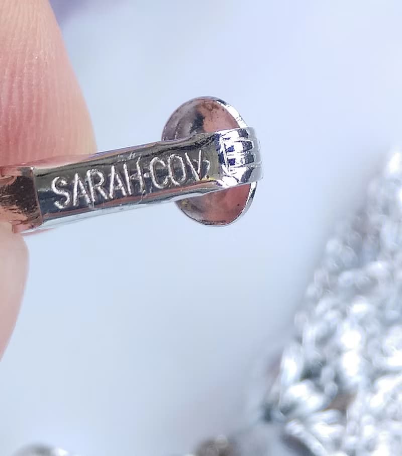Vintage Jewelry 西洋古董飾品 SARAH COV 銀色調 流蘇 夾式耳環