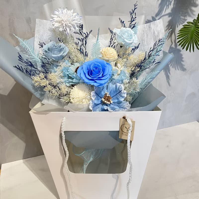 永生花束 七夕 情人節 靜謐藍