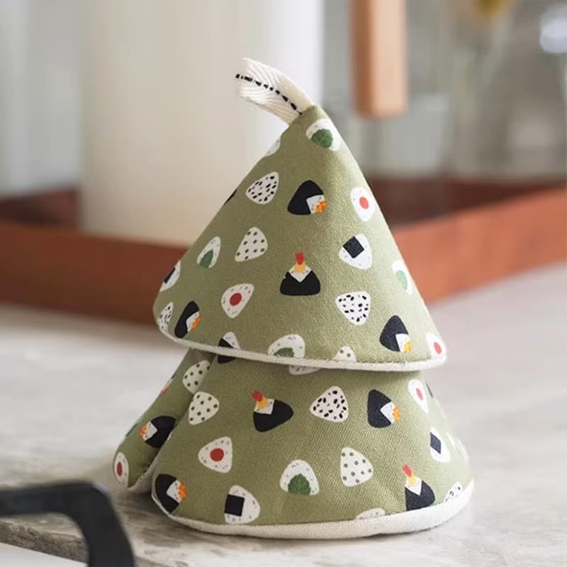 日本霜山 布藝隔熱防燙三角鍋帽(小款)-多種花色可選