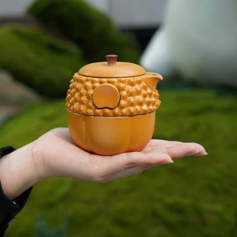 陸寶 榴福禮盒 福氣茶寵 榴槤 茶具組