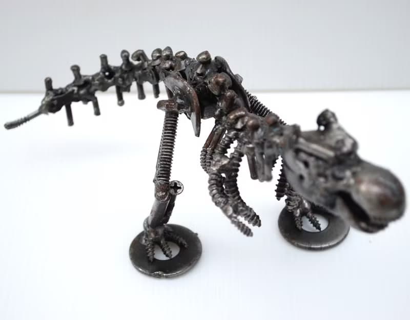 Tyrannosaurus rex Dinosaur Metal Sculpture, Gift For Anniversary, Trex model