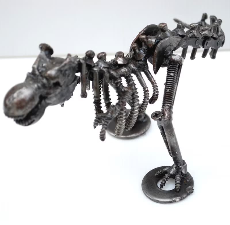 Tyrannosaurus rex Dinosaur Metal Sculpture, Gift For Anniversary, Trex model