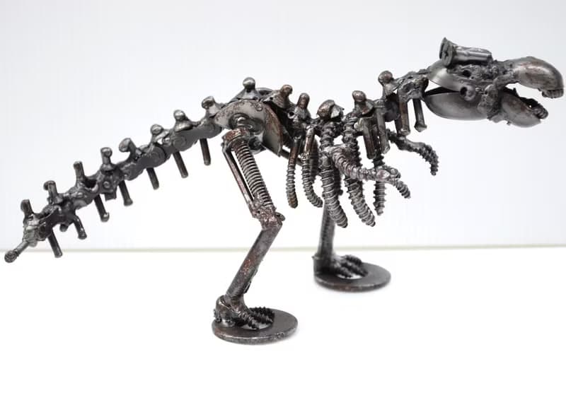 Tyrannosaurus rex Dinosaur Metal Sculpture, Gift For Anniversary, Trex model