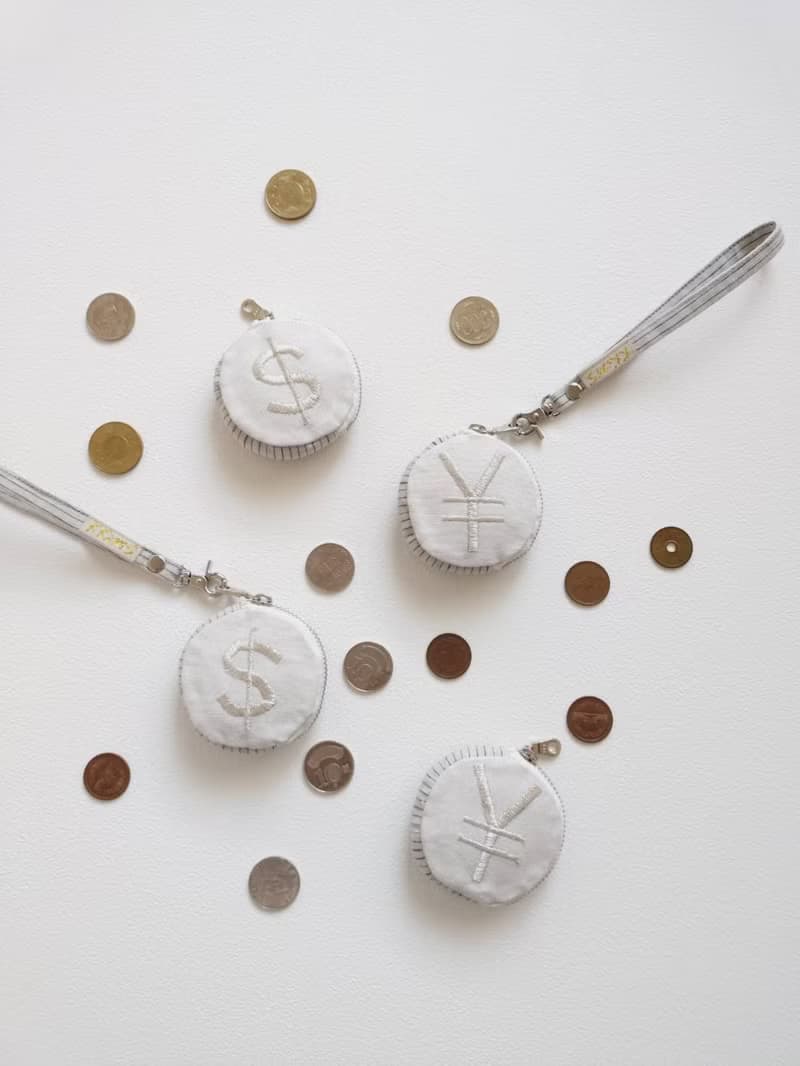 【FCC/錢幣零錢包】日幣款 裡布招財貓 銀色刺繡 日本帆布亞麻布