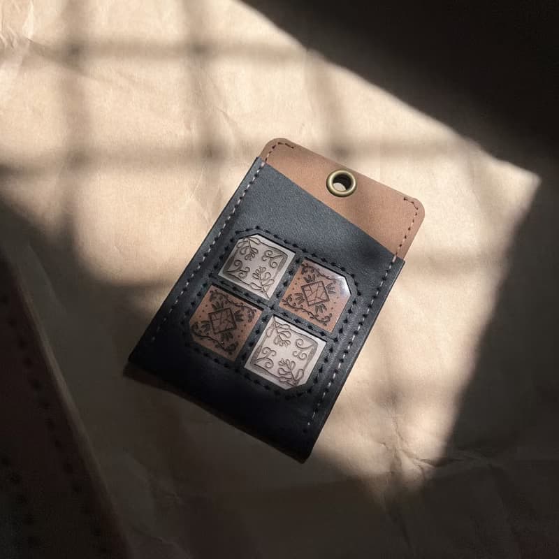 鏤空撞色 質感證件套 悠遊卡套-花磚
