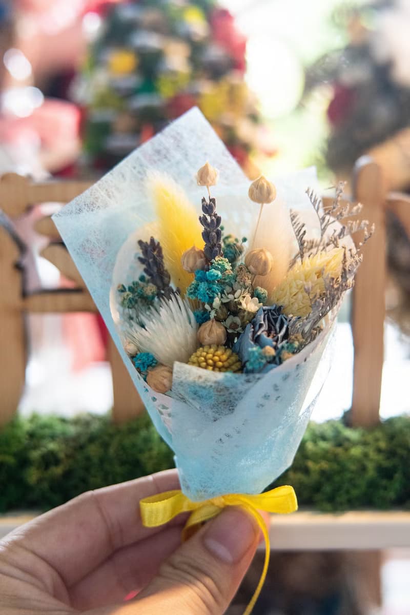 迷你乾燥花束禮盒(中)-寧靜藍 婚禮小物 聖誕禮物