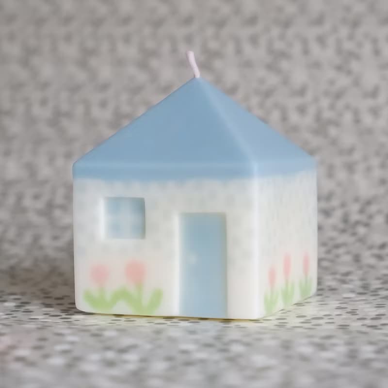 小房子 手作香氛蠟燭 混合花香 藍色屋頂