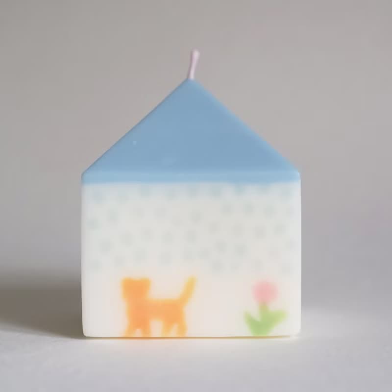 小房子 手作香氛蠟燭 混合花香 藍色屋頂