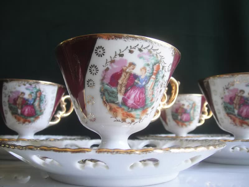 【老時光 OLD-TIME】早期日本製古典精美茶具組(一杯一盤為一組