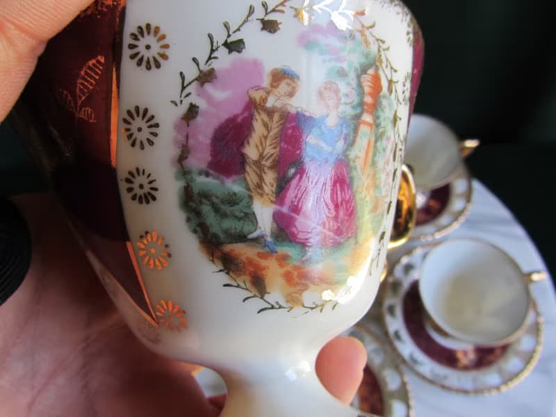 【老時光 OLD-TIME】早期日本製古典精美茶具組(一杯一盤為一組