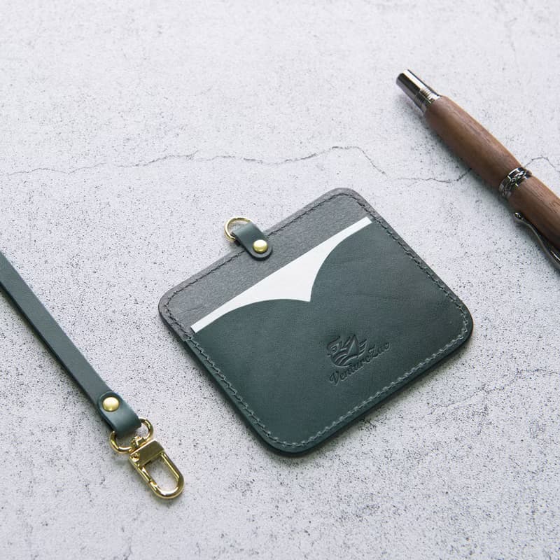 橫式證件夾ID Card Holder / 墨綠Dark Green / 免費刻字