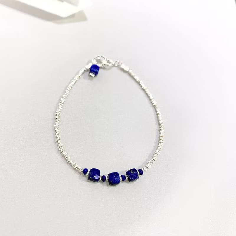 Ops Lapis silver bracelet-青金石/純銀/手鍊/簡約/小碎銀/時尚