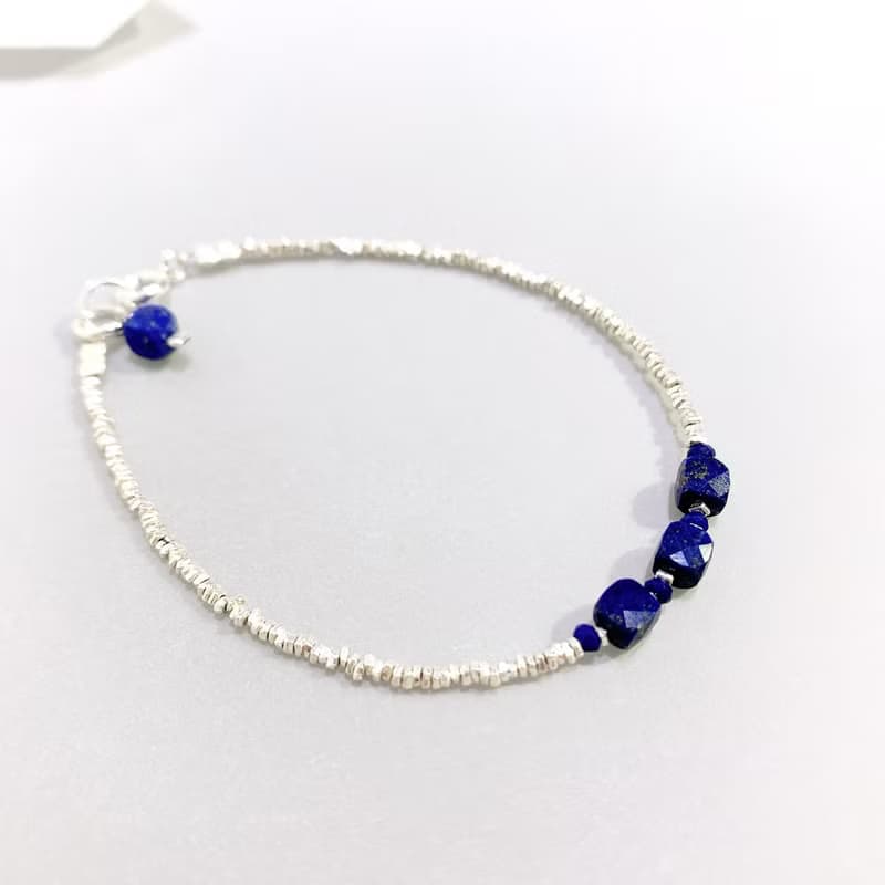 Ops Lapis silver bracelet-青金石/純銀/手鍊/簡約/小碎銀/時尚