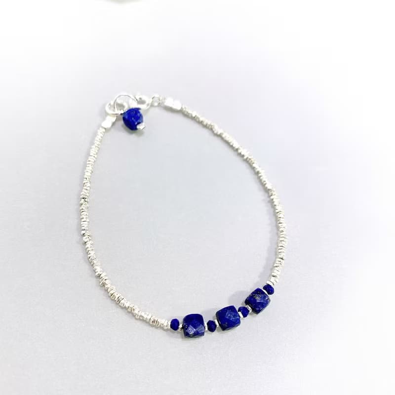 Ops Lapis silver bracelet-青金石/純銀/手鍊/簡約/小碎銀/時尚