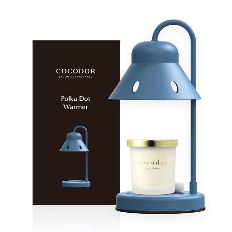 【融燭燈套組】COCODOR-可定時波卡圓點融燭燈+大豆蠟燭130g
