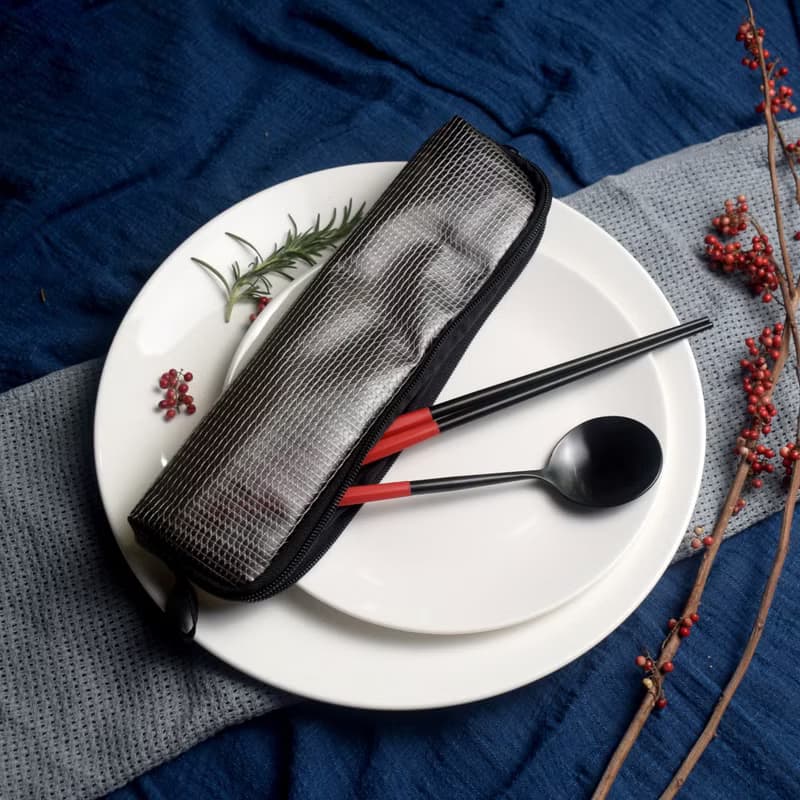 創意六角餐具組 經典黑系列 ( 霜灰色、極光紅)