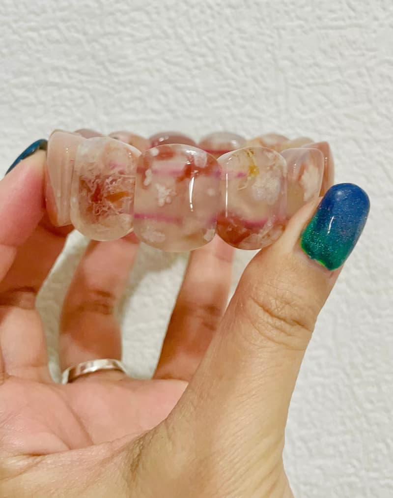 【櫻花瑪瑙精品手排】超美櫻花 水晶手排