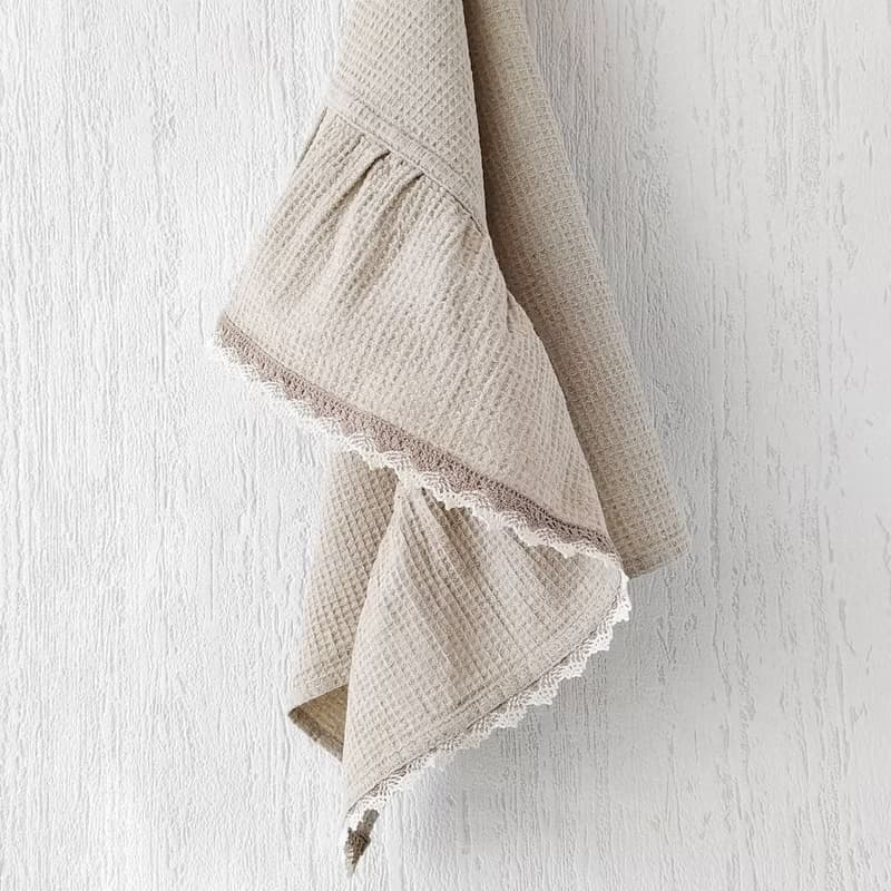 Ruffle linen tea towel, Organic waffle towel, Tea towel gift ideas, 聖誕禮物包裝
