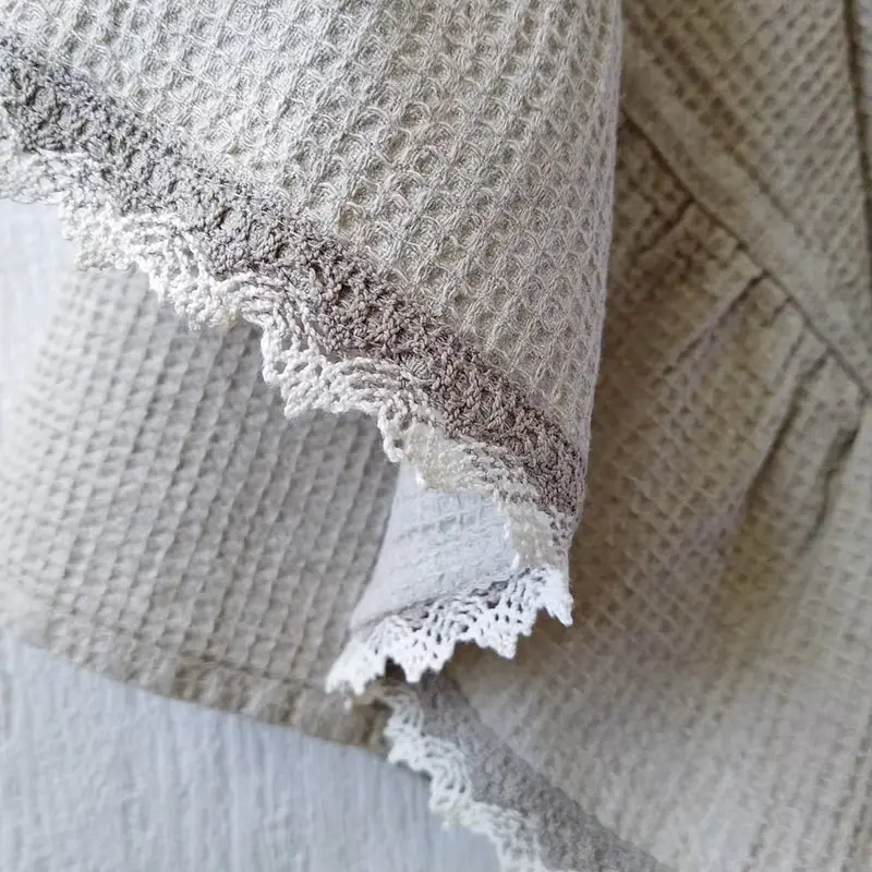 Ruffle linen tea towel, Organic waffle towel, Tea towel gift ideas, 聖誕禮物包裝