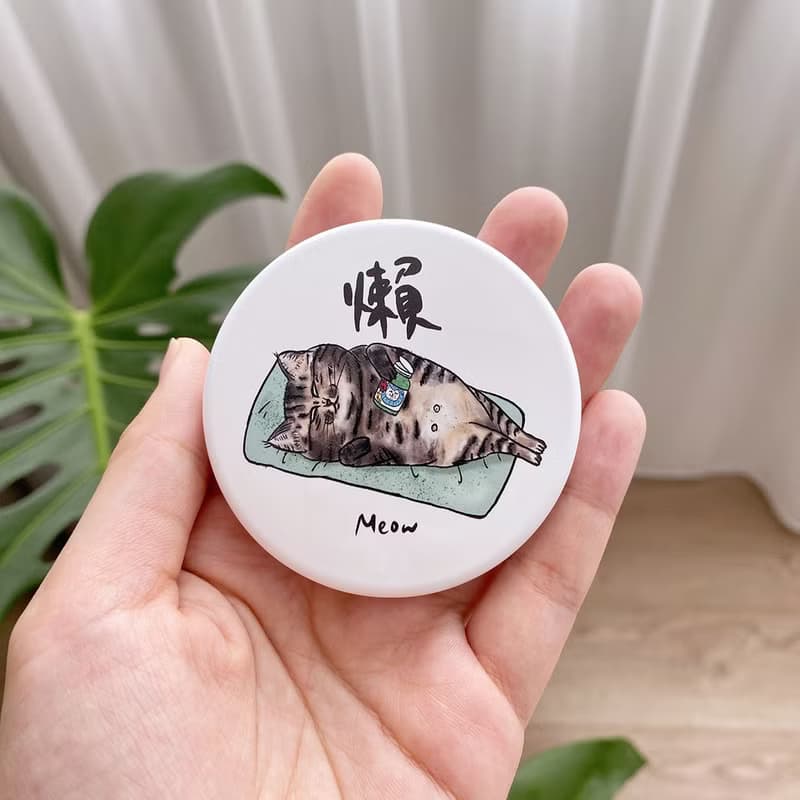 懶貓貓 隨身化妝圓鏡