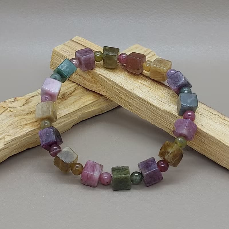 Tourmaline 碧璽方粒配元珠 - 招財 長壽 健康 人緣