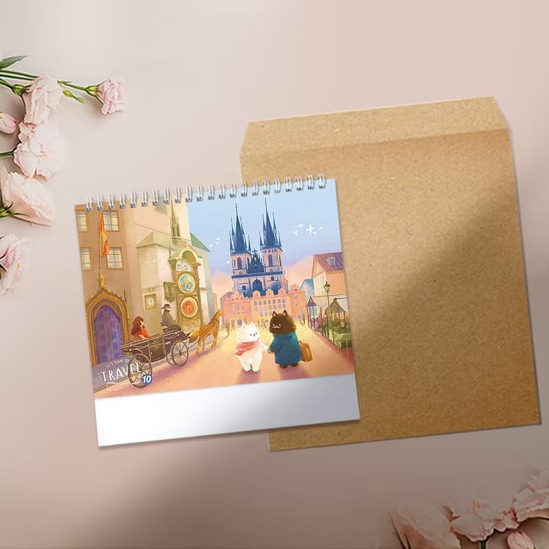 2026桌曆-貓貓旅行時光-馬年桌曆-精美盒裝-交換禮物