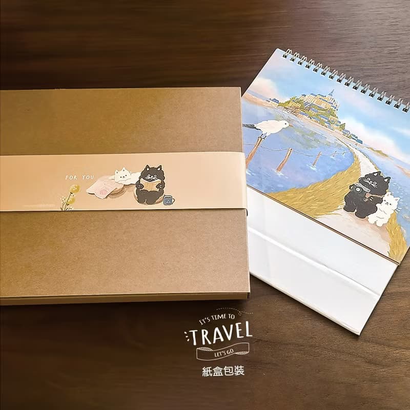 2026桌曆-貓貓旅行時光-馬年桌曆-精美盒裝-交換禮物