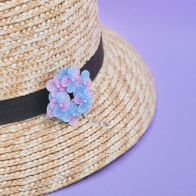 紫陽花のブローチ　手染めシルク /パープルグラデーション　 母の日　ギフト　つまみ細工 和小物　フォーマル　パーティ　結婚式　コサージュ
