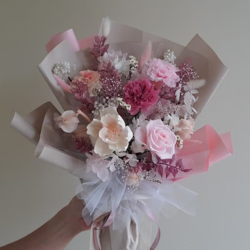 康乃馨永生花束L　3色系