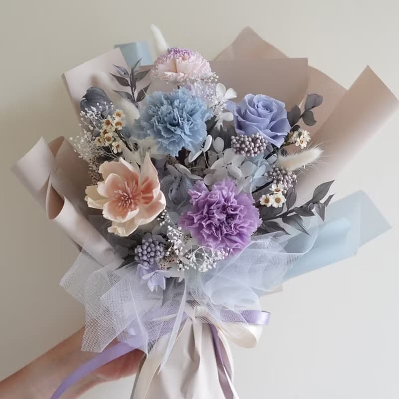 康乃馨永生花束L　3色系