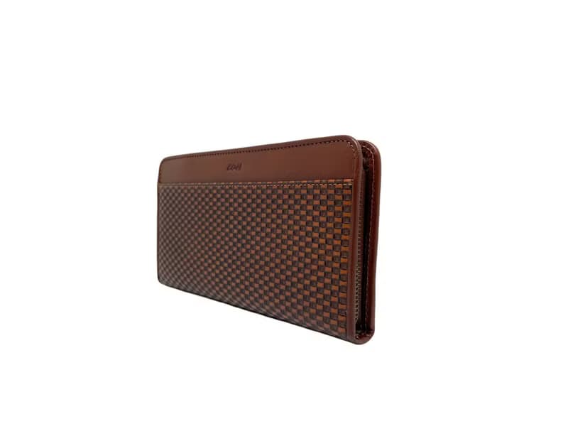 拼接草蓆紋長夾