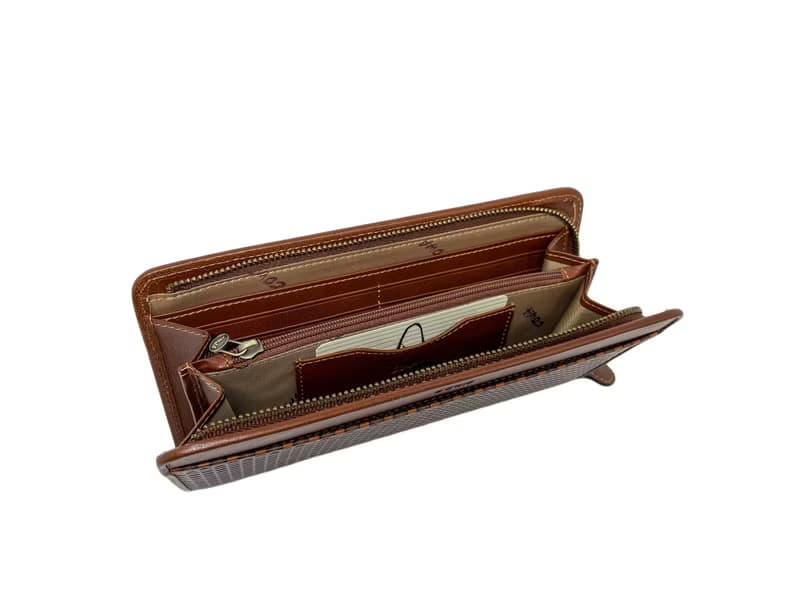 拼接草蓆紋長夾