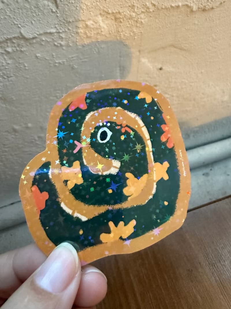 蛇的偽裝術_閃亮亮防水貼紙組合 三入_好日吉制物所