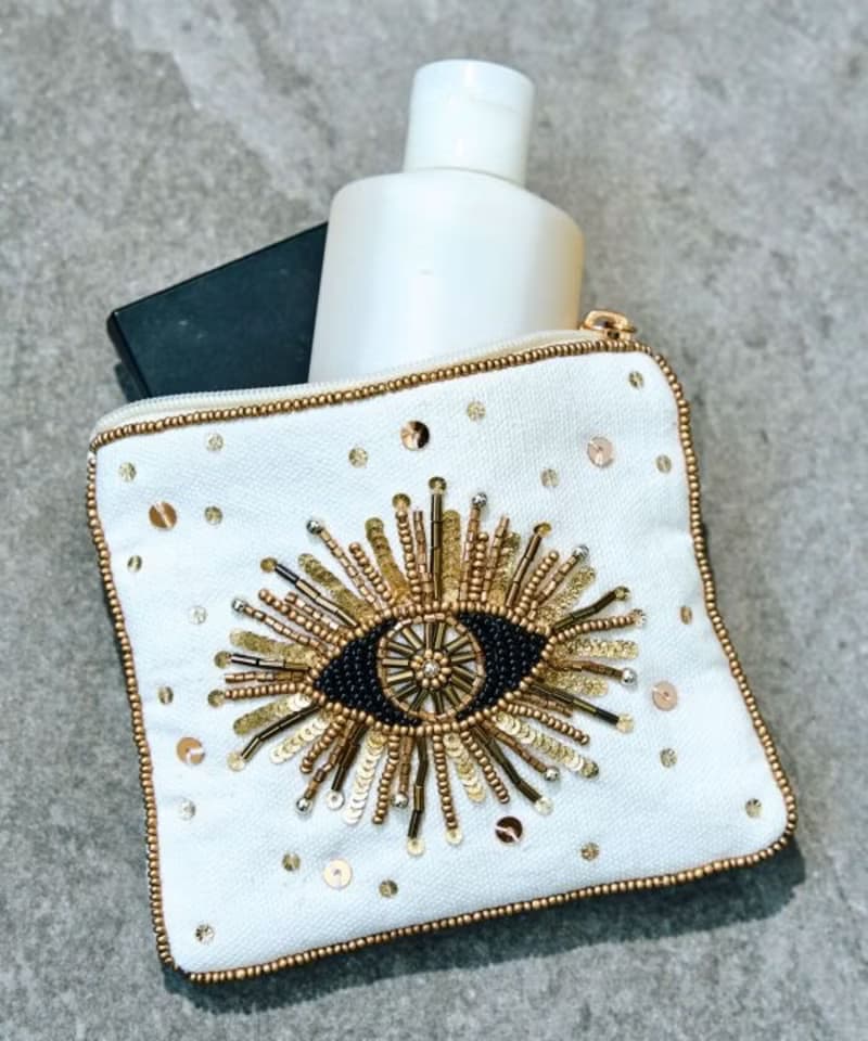 【部分現貨】華麗串珠掌心眸語小物收納包 零錢包 (5色) ICRP5201