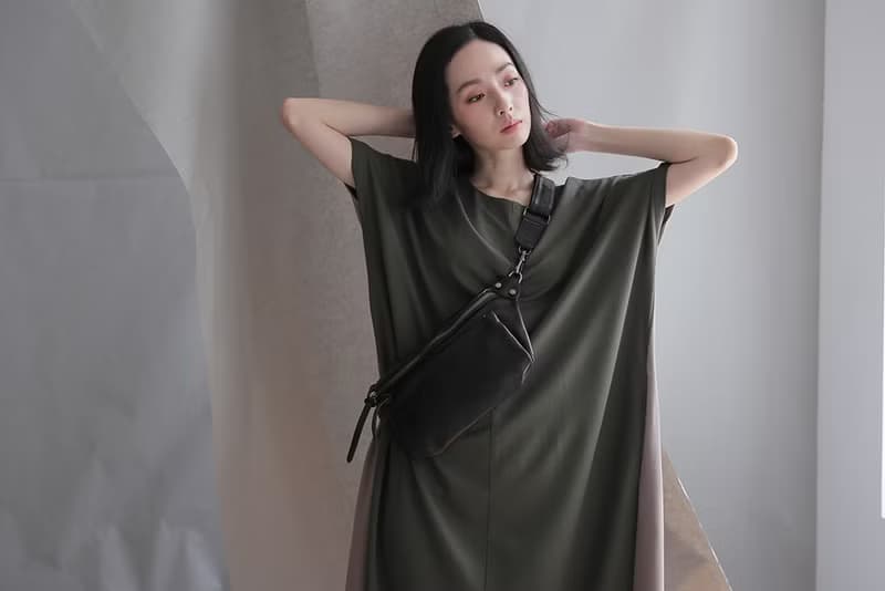個性鉚釘  真皮隨身腰包 側背包黑
