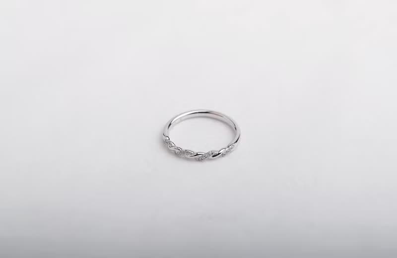 麻花小鑽線戒14k