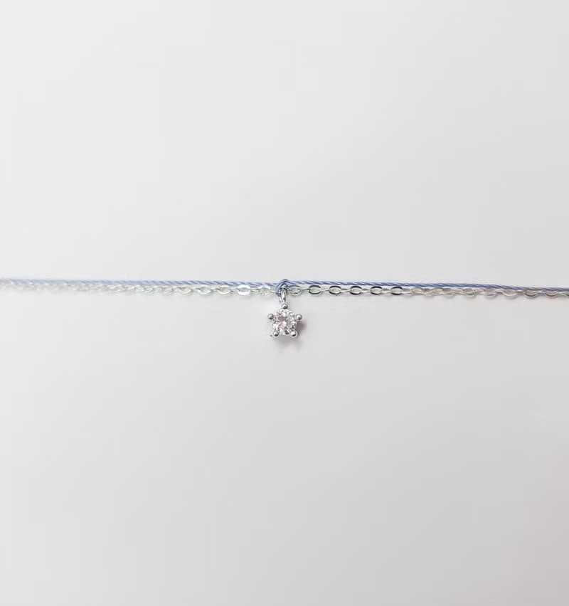 鍊繩款 925純銀 五爪鑽 星 幸福線 銀鍊 紅線 手鍊 白金銀 繫線