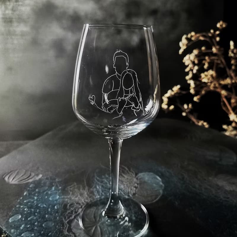 【婚賀對杯】客定手雕 In love 高腳杯對杯 雕圖/免費刻字