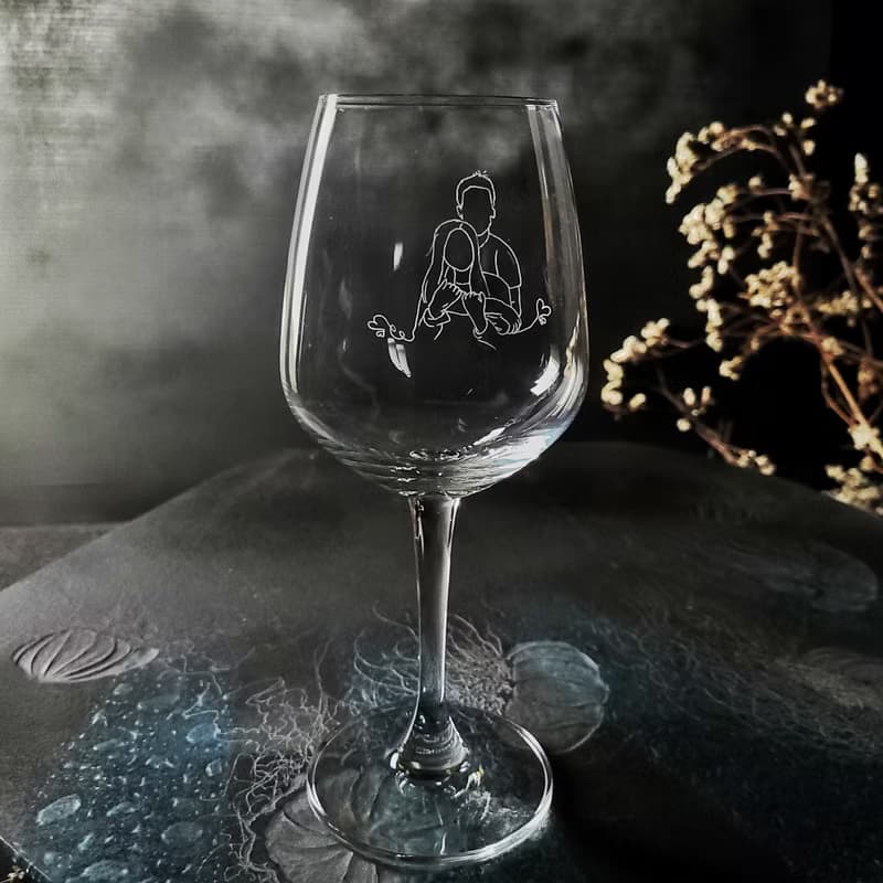 【婚賀對杯】客定手雕 In love 高腳杯對杯 雕圖/免費刻字