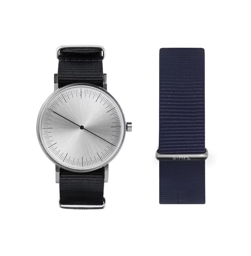Simpl Watch - Silver Charcoal Nato Set