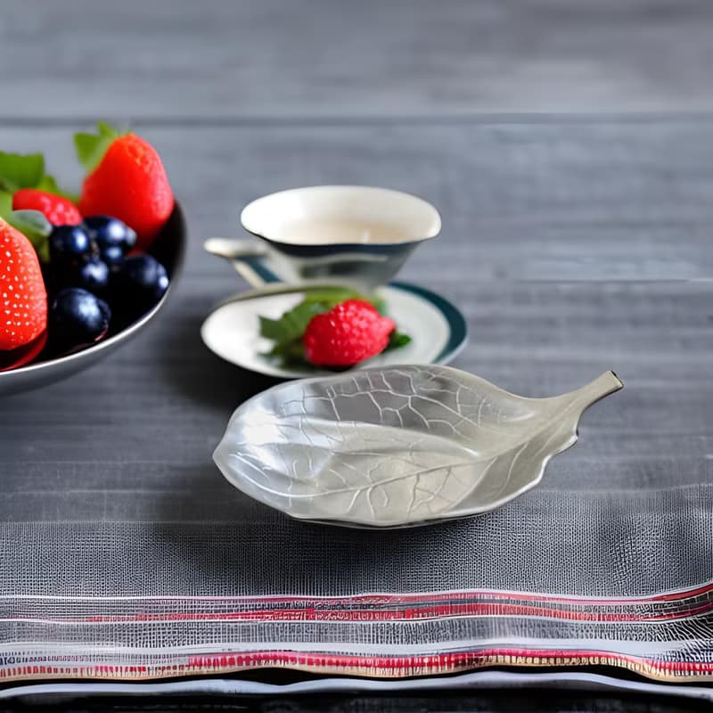 日本Shinko 日本製餐具-銀柿葉前菜勺-銀色款