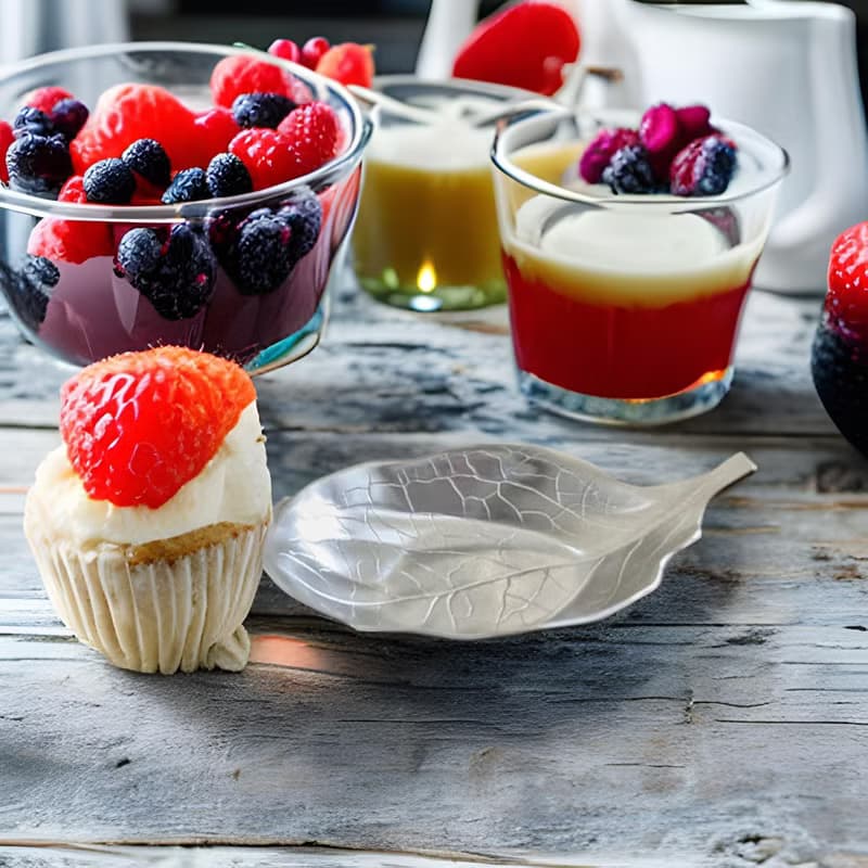 日本Shinko 日本製餐具-銀柿葉前菜勺-銀色款